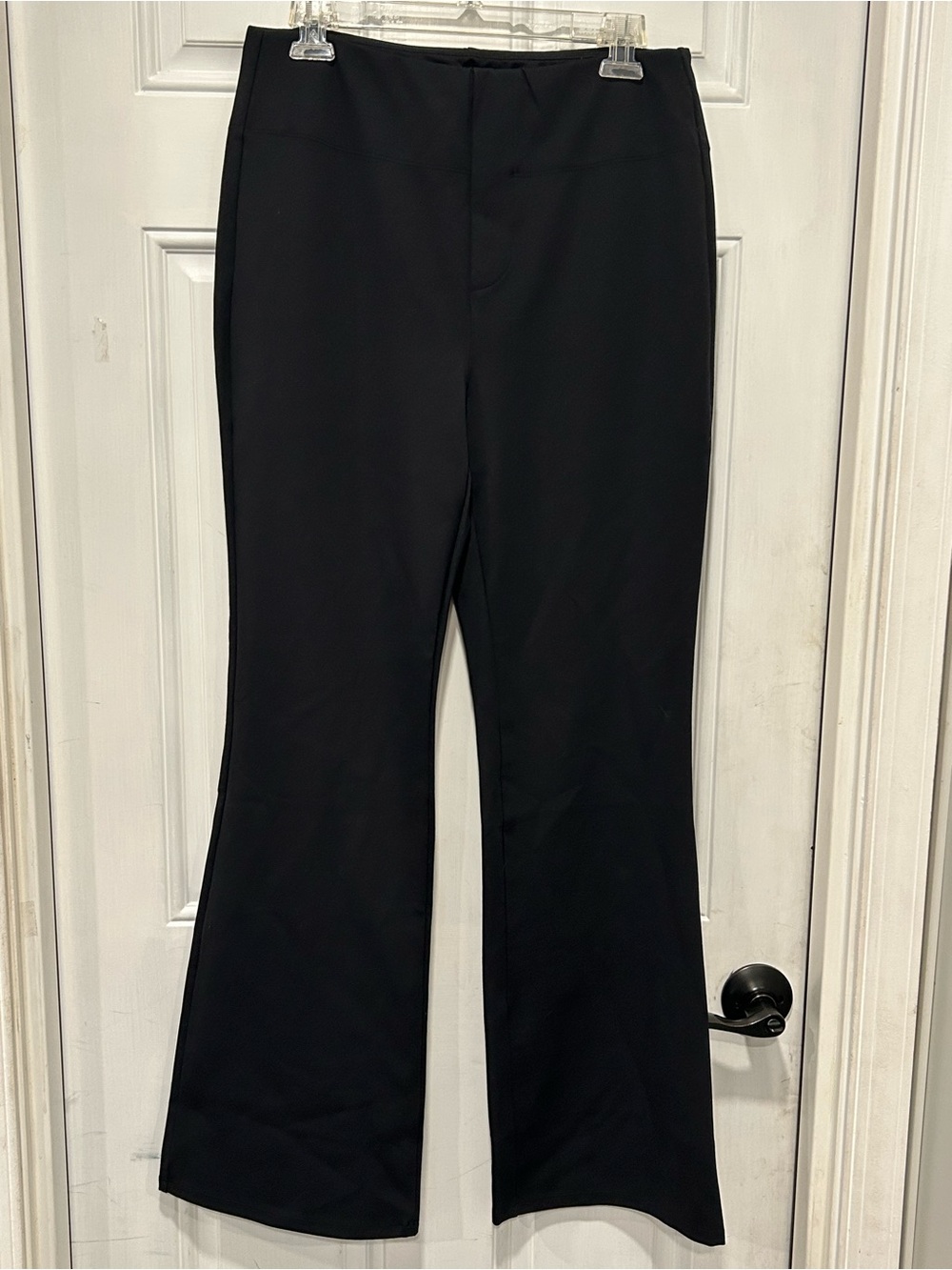 Halara Black High Waisted Flare Work Pants Regular 850387 Ponte Stretch Sz L NWT